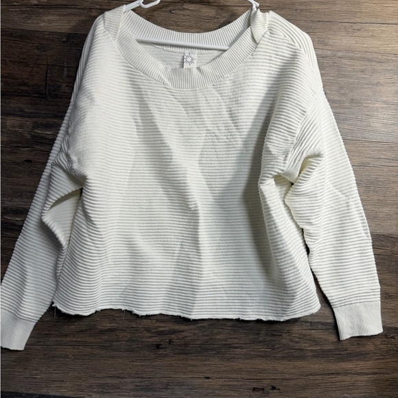 Aerie Off-White Ribbed Crew Neck Sweater - Picture 6 of 9